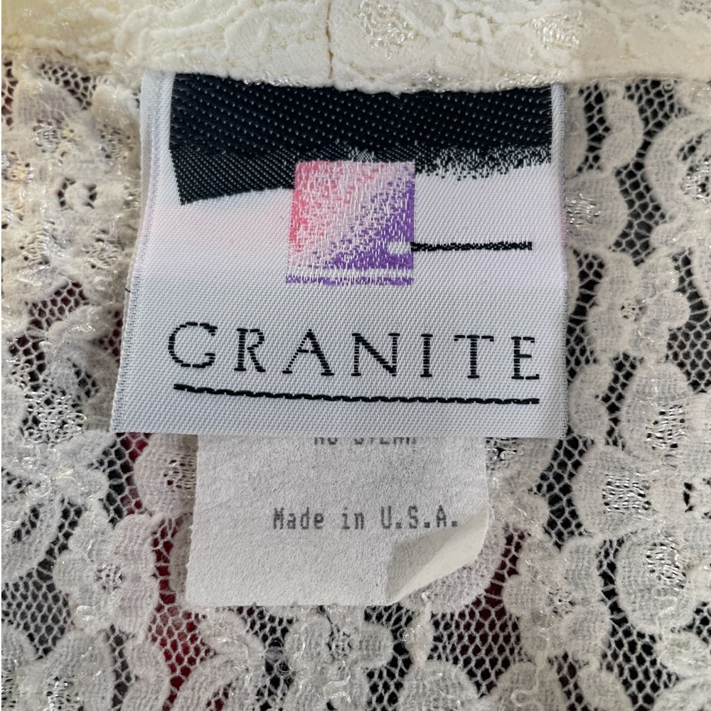 Granite‎ Lace Suit Jacket Ivory Feminine Career Blazer Vintage Romantic Preppy - Picture 9 of 10